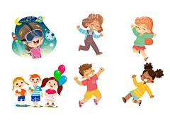 卡通插画  - 源文件下载【酷图网】卡通插画,儿童,孩子矢量图,儿童节,快乐,童年,童真