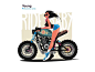 Biker girl illustration by Anton Fritsler (kit8) for Kit8 on Dribbble