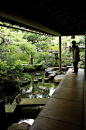 Japanese garden at samurai's house in Kanazawa