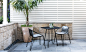 Volley Collection | Tait : The Volley collection is an iconic outdoor series designed by Adam Goodrum for Tait, showcasing clean lines, netted mesh and a signature rope detail.
