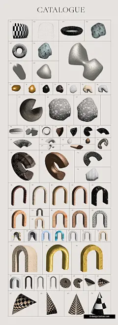 329款现代3D抽象艺术Y2K金属立体几何拼贴海报png免抠图片素材
