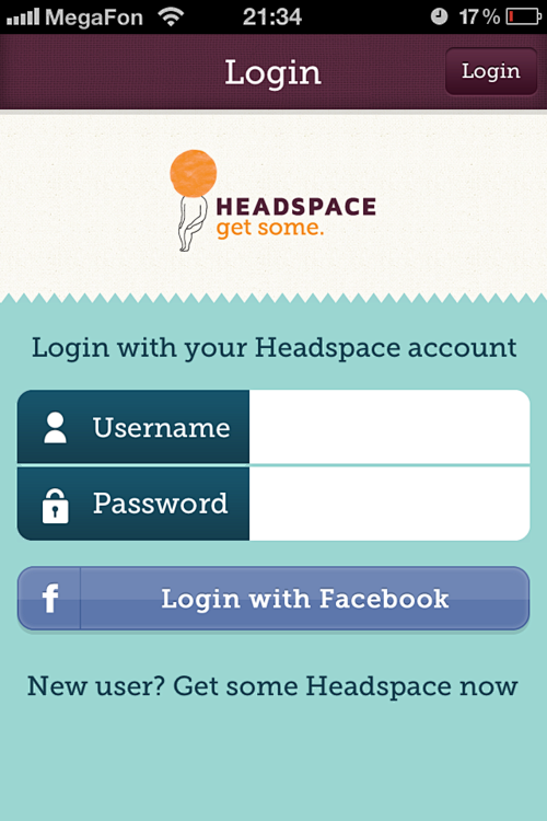 Headspace UI 登录注册 (L...