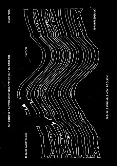 两部分竖向的文字，主体视觉部分用字体做出向下流动的视觉，小字部分用竖向排版。线的流动属性提供了丰富的表现力。