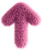 Pink 3D Fluffy Symbol Arrow Top