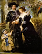 海伦佛尔曼与鲁本斯和儿子彼得 - rubens, his wife helena fourment, and their son peter paul #油画# #文物#
