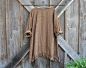 washed linen tunic top in gold, orange rust tweed with ruffles ready to ship : washed linen tunic top in gold, orange rust tweed with ruffles. A great shape of this tunic...the back is longer and has an arched shape to the