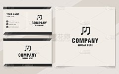 字母M带有音乐元素的标志模板上的字母组合风格