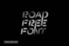 线条渐变文字效果Road Retro Typeface 设计模板 