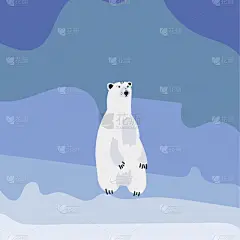 可爱的,北极熊,传统,泰迪熊,野生动物,雪,现代,动物,布置,问候