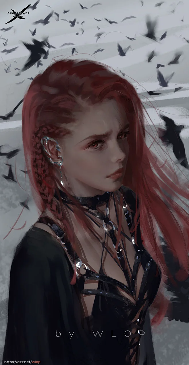鬼刀插画集，插画师WLOP笔下的女孩插画-花瓣网