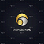 round abstract colored company gold logo