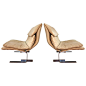 Pair of Midcentury Italian Modern Onda Slipper Lounge Chairs by Saporiti For Sale