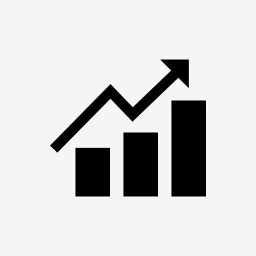 上升趋势统计图表图标-花瓣网