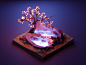 Spring Glow model forest diorama lowpolyart low poly isometric lowpoly render design blender illustration 3d