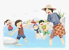 韩国插画_插画_儿童_学生_旅行_中国地标_Yestone邑石网_高品质的版权图片及商业正版图片素材提供商