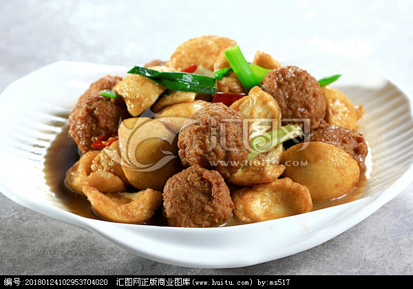 肉丸烧蛋白蛋白烧肉圆蛋白烧丸子卤蛋烧肉丸酱蛋烧肉丸招牌菜鸳鸯蛋肉