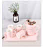 结婚礼物情侣杯六件套欧式花茶咖啡杯套装茶具创意陶瓷杯家用水杯-tmall.com天猫
