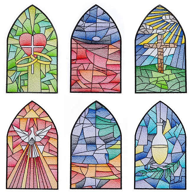 BFC1842彩绘玻璃教堂窗户 -大作