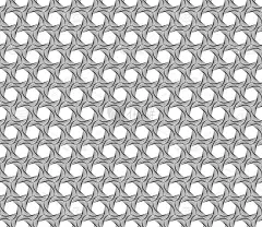 螺旋线几何无缝图案。现代矢量瓷砖背景与六边形