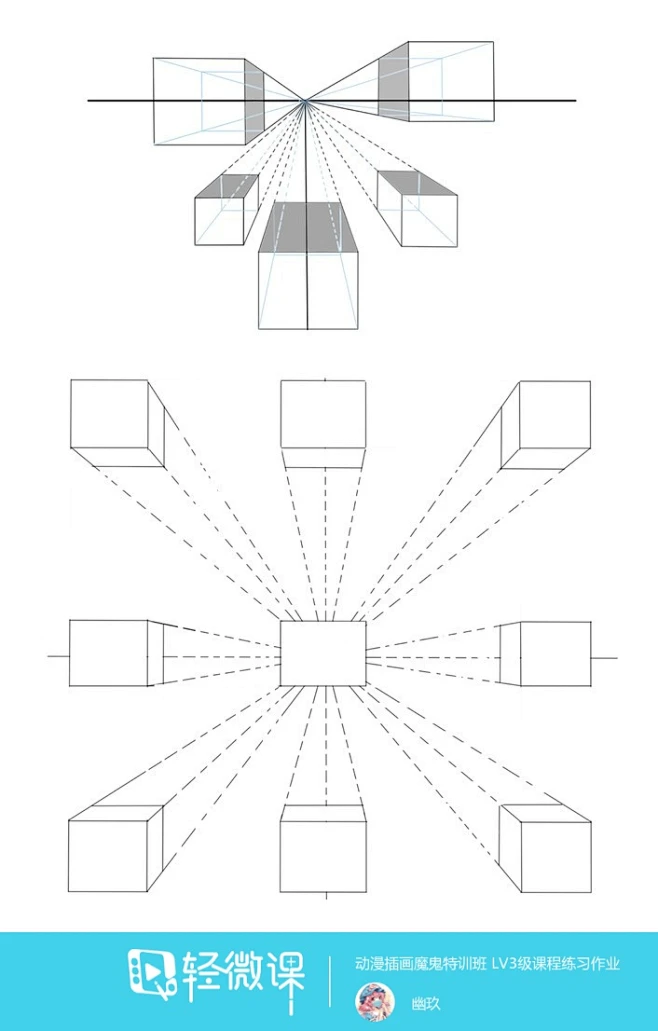 动漫插画基础——一点透视练习-花瓣网