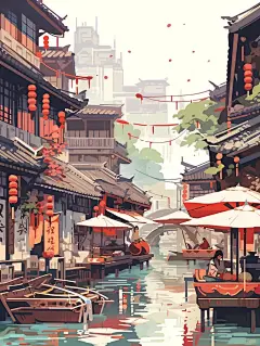 Ai绘画|正是江南好风景，落花时节又逢君。