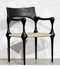 中古餐椅编织设计师艺术椅子编织创意简约黑色家用扶手椅书房椅子-淘宝网