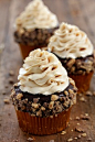 Toffee Crunch Cupcake with Caramel Frosting..