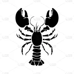 螯虾,龙虾,绘画插图,生物学,海洋生命,食品,动物,餐馆,剪影