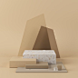 Abstract beige background with geometric shape podium. 3d rendering for product. Premium Photo