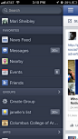 Facebook iPhone custom navigation screenshot