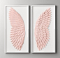 Hand-Folded Paper Angel Wing Art - Pink