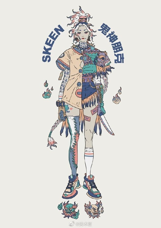 炫酷鬼神朋克少女
,
人物插画艺术家
,...