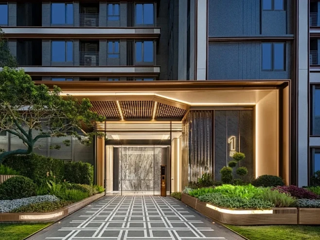 住宅单元入户门头｜实景图 - 小红书-花瓣网