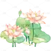中秋节中国风荷花元素