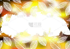 向量秋天背景与树叶和复制空间