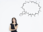 High-Res Stock Photography: Businesswoman thinking Thought bubble above