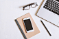 Flat lay photo of office desk with laptop, smartphone, eyeglasse by Nongnuch Leelaphasuk on 500px
