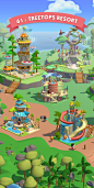 This may contain: an image of a cartoon park with many trees and water features in the game's map