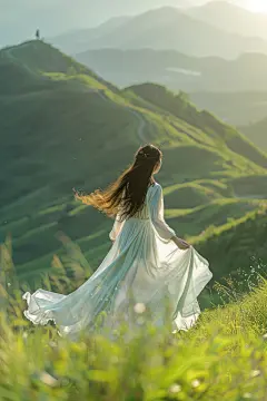 原野人像高清休闲摄影图