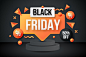 Realistic 3d black friday background