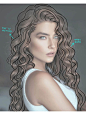 其中包括图片：How to Draw Curly and Wavy Hair using Procreate