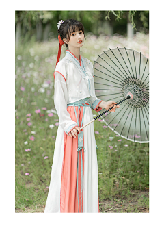 夏日酸梅采集到61：6：1衣：夏：唐 披肩/背子+薄短衫+裙