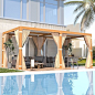 Amazon.com : EROMMY Louvered Pergola 10' x 20' Outdoor Hard Top Gazebo with Wooden Grain Aluminum Frame and Adjustable Metal Rainproof Roof for Garden & Patio, Curtains and Netting Included, Wood Grain : Patio, Lawn & Garden