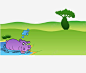 卡通一片绿色菜地野猪矢量图 页面网页 平面电商 创意素材