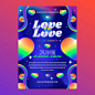 Gradient pride month lgbt vertical poster template
