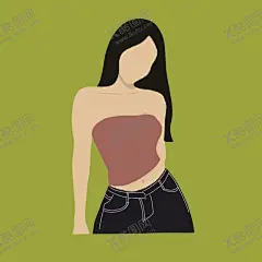 扁平风女孩头像插画 【酷图网】扁平风,女孩,头像,插画,原创