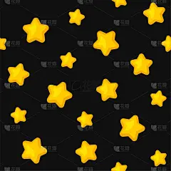 星星无缝模式的黑色背景。向量