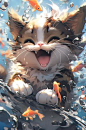 AI数字艺术猫咪插画-众图网