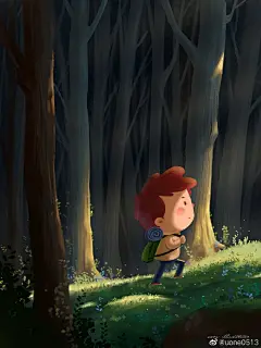 #零基础学插画[超话]#以梦为马，方能不负韶华；星辰密林，在我脚下，出发！ ​​​​