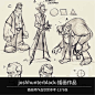 joshhunterblack 手绘 人物动态 速写 欧美卡通 参考资料-淘宝网